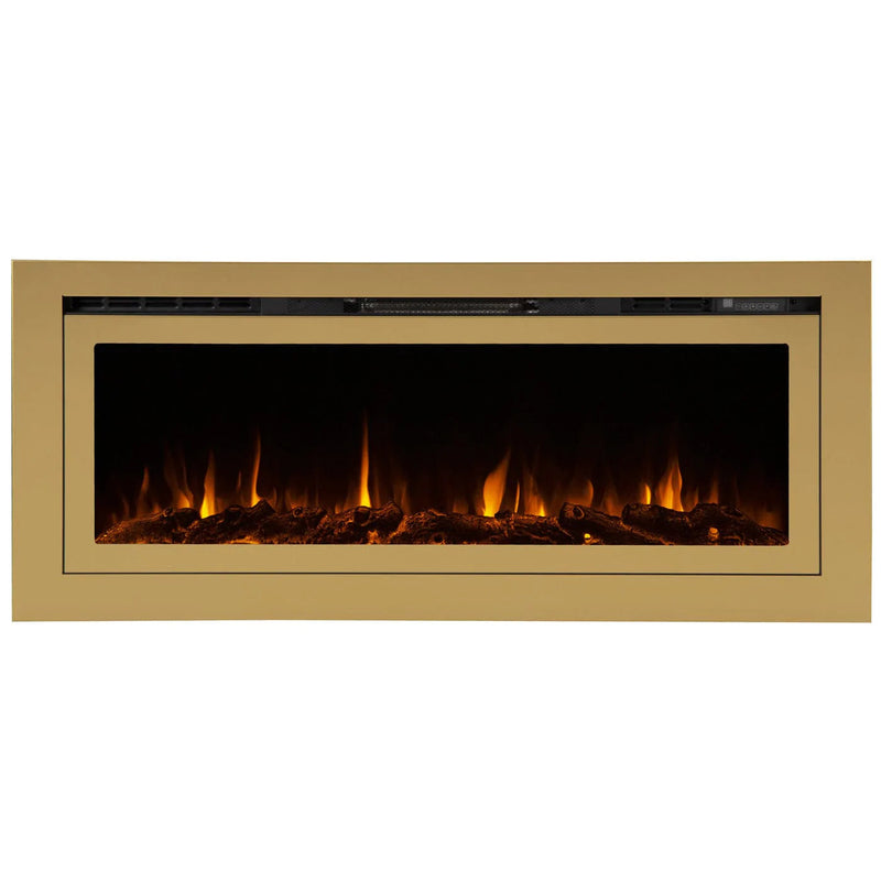 Load image into Gallery viewer, Touchstone Sideline Deluxe Gold 50" Recessed Smart Electric Fireplace 86275
