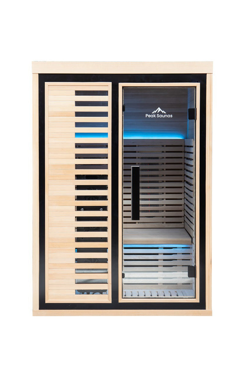 Load image into Gallery viewer, Peak Saunas Everest 2-Person Full Spectrum Infrared Sauna with XL Medical-Grade Red Light Therapy &amp; Smart WiFi App Control
