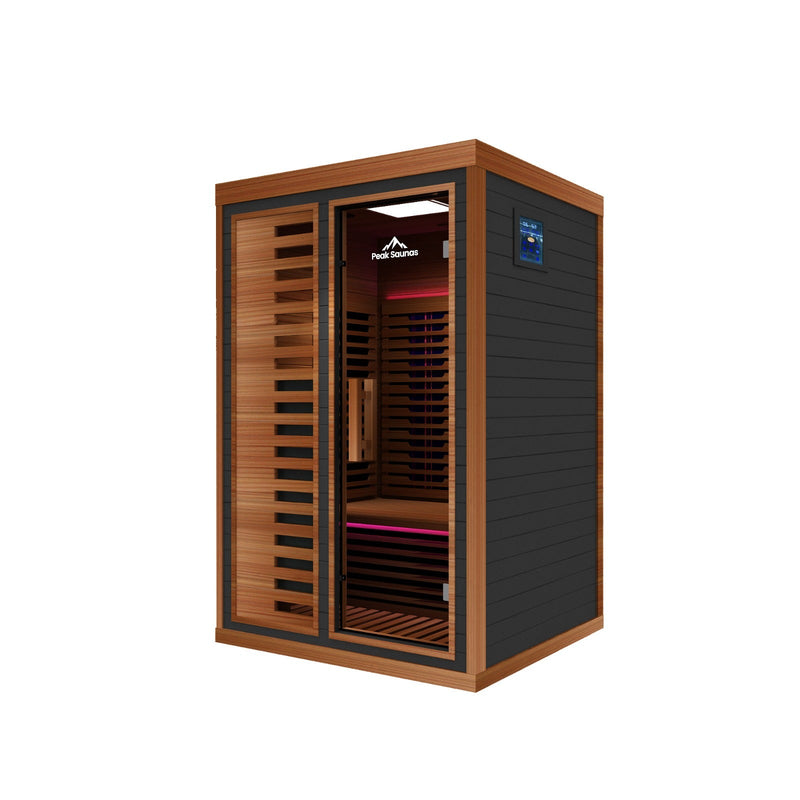 Load image into Gallery viewer, Peak Saunas Fuji 2-Person Full Spectrum Infrared Sauna with XL Medical-Grade Red Light Therapy &amp; Smart WiFi App Control

