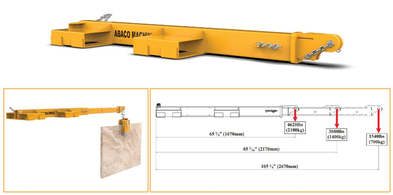Load image into Gallery viewer, Abaco Smart Forklift Boom ASFJ27 | Adjustable Heavy-Duty Forklift Jib Attachment

