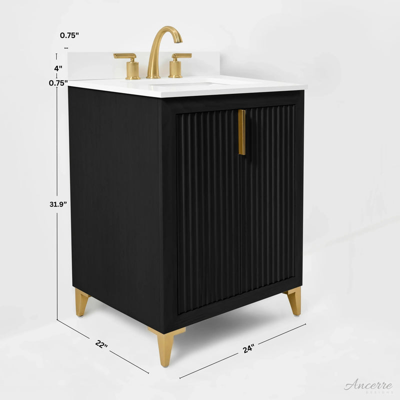 Load image into Gallery viewer, Ancerre 24” Turlington Bathroom Vanity Oak Single Sink VTS-Turlington-24-Oak-WQZ

