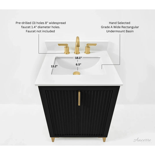 Ancerre 24” Turlington Bathroom Vanity Oak Single Sink VTS-Turlington-24-Oak-WQZ