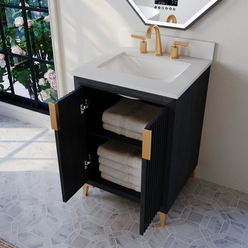 Load image into Gallery viewer, Ancerre 24” Turlington Bathroom Vanity Oak Single Sink VTS-Turlington-24-Oak-WQZ
