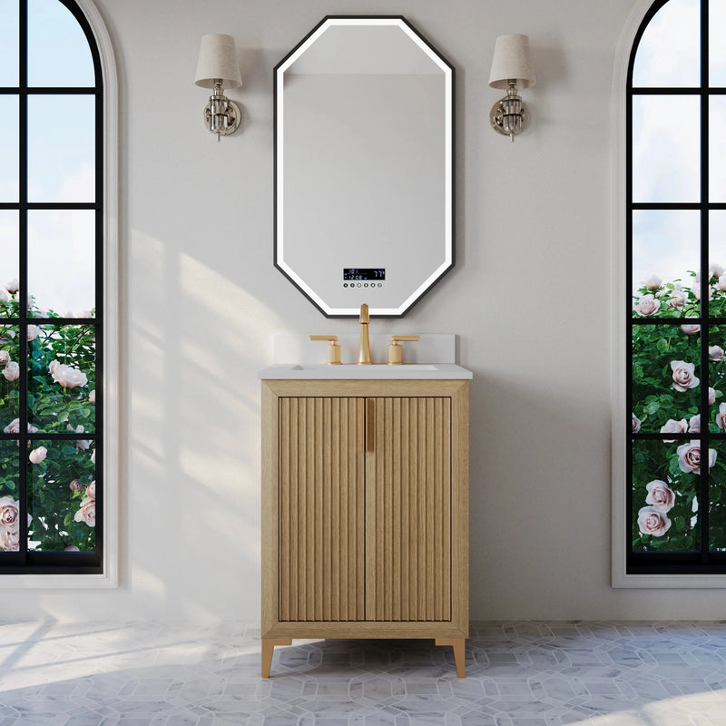 Load image into Gallery viewer, Ancerre 24” Turlington Bathroom Vanity Oak Single Sink VTS-Turlington-24-Oak-WQZ
