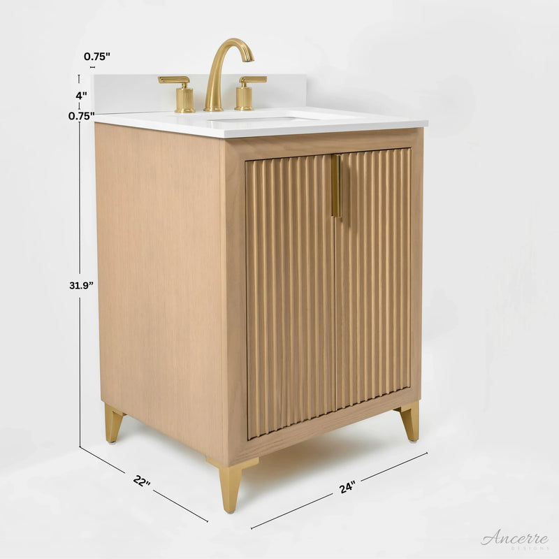 Load image into Gallery viewer, Ancerre 24” Turlington Bathroom Vanity Oak Single Sink VTS-Turlington-24-Oak-WQZ
