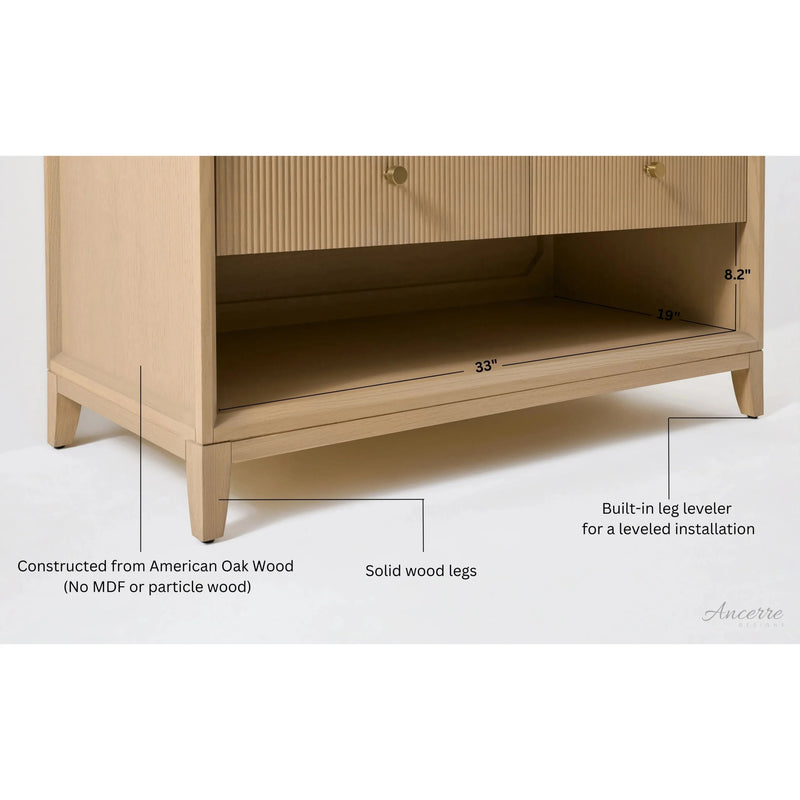 Load image into Gallery viewer, Ancerre 36” Momo Bathroom Vanity Oak Single Sink VTS-Momo-36-Oak-WQZ
