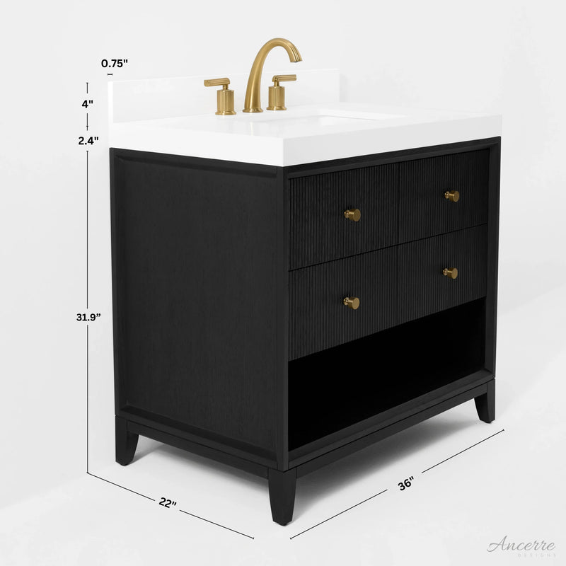 Load image into Gallery viewer, Ancerre 36” Momo Bathroom Vanity Oak Single Sink VTS-Momo-36-Oak-WQZ
