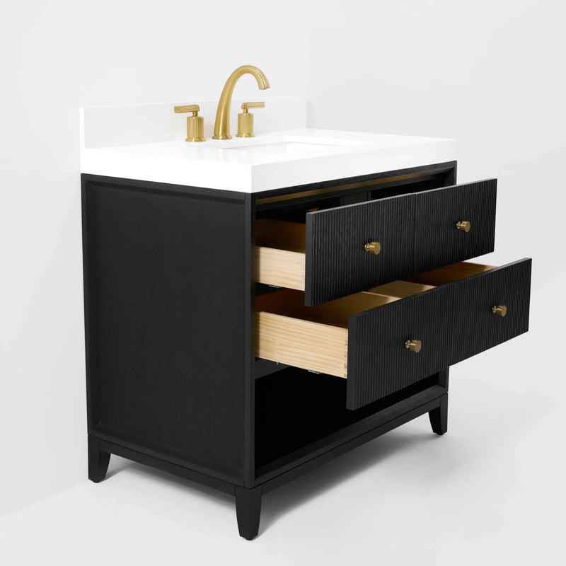 Load image into Gallery viewer, Ancerre 36” Momo Bathroom Vanity Oak Single Sink VTS-Momo-36-Oak-WQZ
