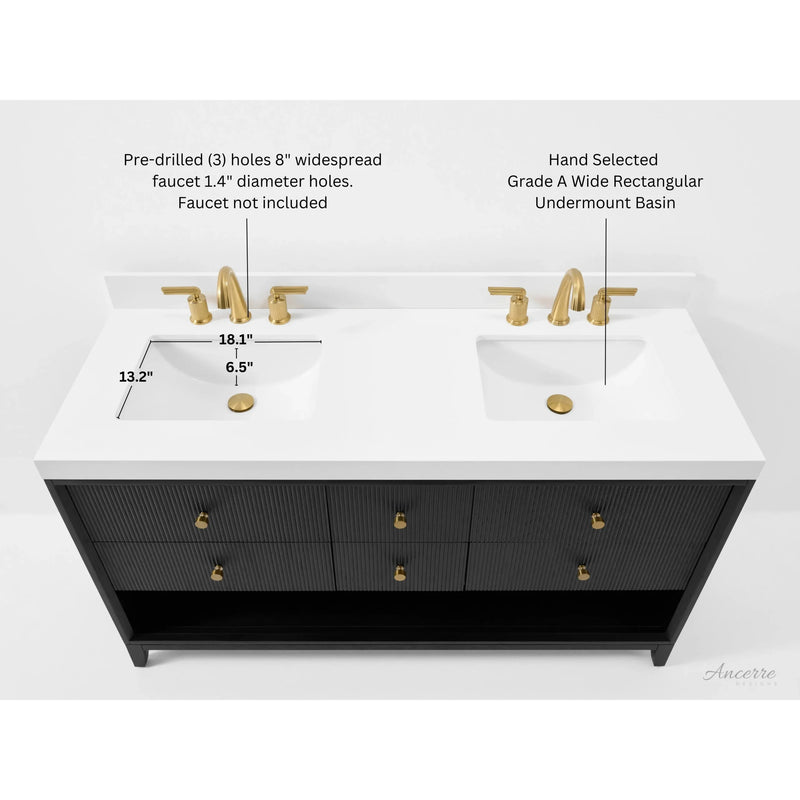 Load image into Gallery viewer, Ancerre 60” Momo Bathroom Vanity Oak Double Sinks VTS-Momo-60-Oak-WQZ
