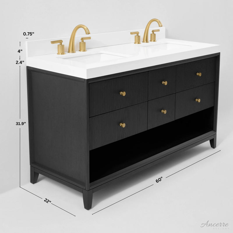 Load image into Gallery viewer, Ancerre 60” Momo Bathroom Vanity Oak Double Sinks VTS-Momo-60-Oak-WQZ
