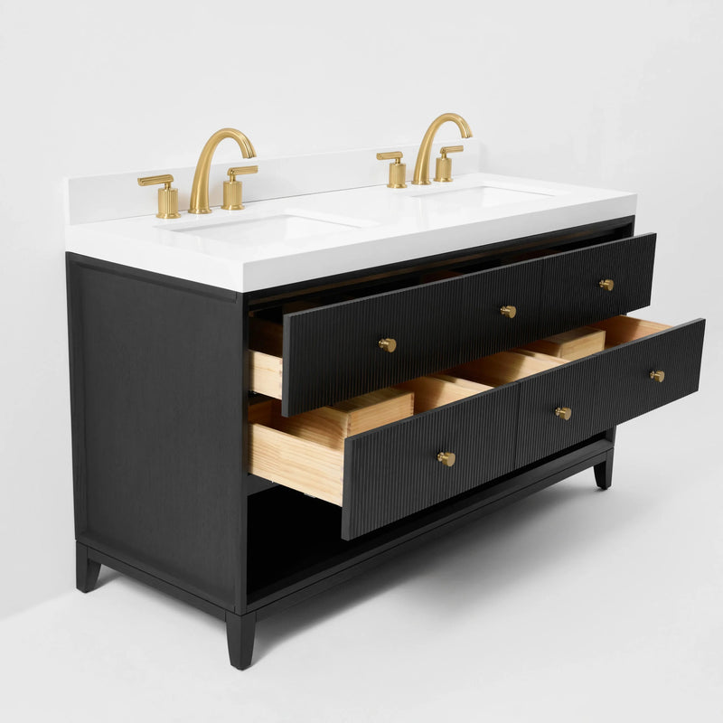 Load image into Gallery viewer, Ancerre 60” Momo Bathroom Vanity Oak Double Sinks VTS-Momo-60-Oak-WQZ
