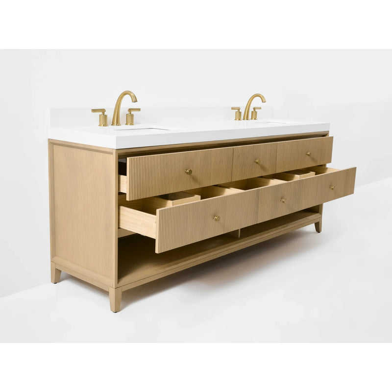 Load image into Gallery viewer, Ancerre 84” Momo Bathroom Vanity Oak Double Sinks VTS-Momo-84-Oak-WQZ
