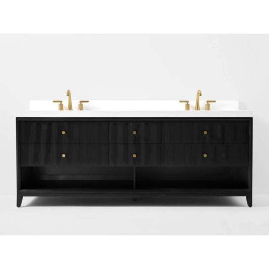 Ancerre 84” Momo Bathroom Vanity Oak Double Sinks VTS-Momo-84-Oak-WQZ