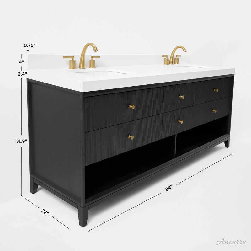 Load image into Gallery viewer, Ancerre 84” Momo Bathroom Vanity Oak Double Sinks VTS-Momo-84-Oak-WQZ
