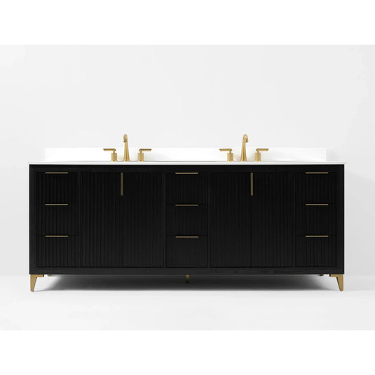 Ancerre 84” Turlington Bathroom Vanity Oak Double Sinks VTS-Turlington-84-Oak-WQZ