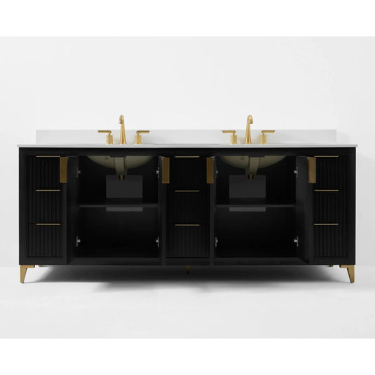 Ancerre 84” Turlington Bathroom Vanity Oak Double Sinks VTS-Turlington-84-Oak-WQZ