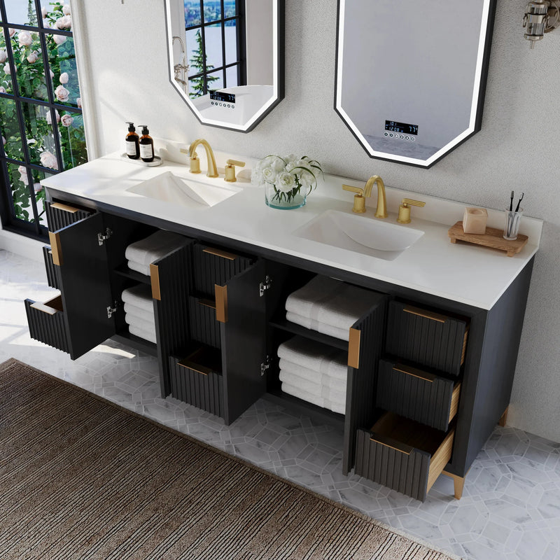 Load image into Gallery viewer, Ancerre 84” Turlington Bathroom Vanity Oak Double Sinks VTS-Turlington-84-Oak-WQZ
