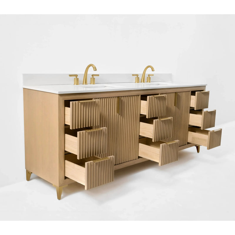 Load image into Gallery viewer, Ancerre 84” Turlington Bathroom Vanity Oak Double Sinks VTS-Turlington-84-Oak-WQZ
