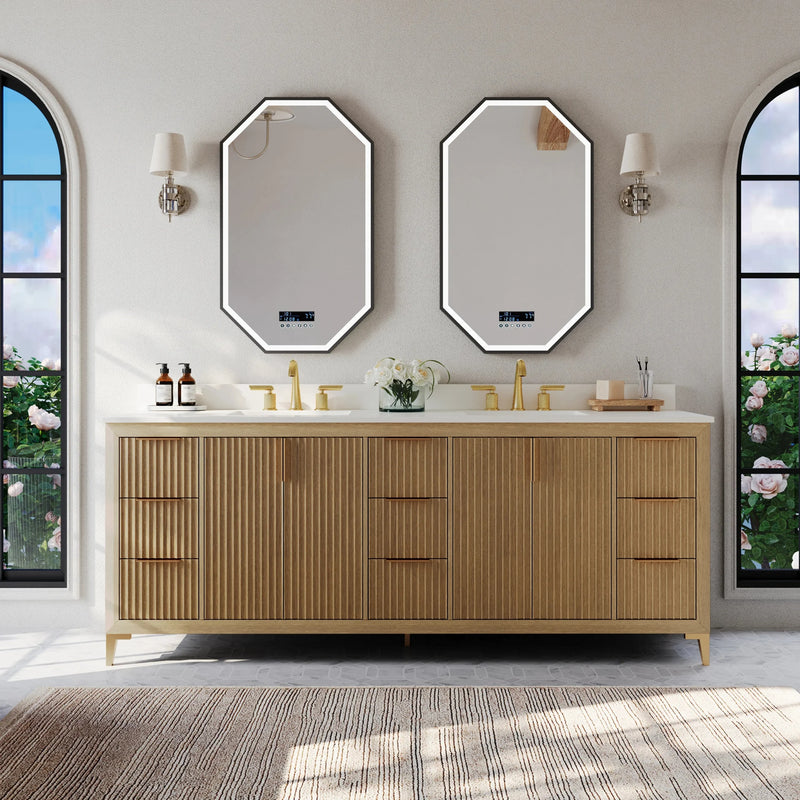 Load image into Gallery viewer, Ancerre 84” Turlington Bathroom Vanity Oak Double Sinks VTS-Turlington-84-Oak-WQZ
