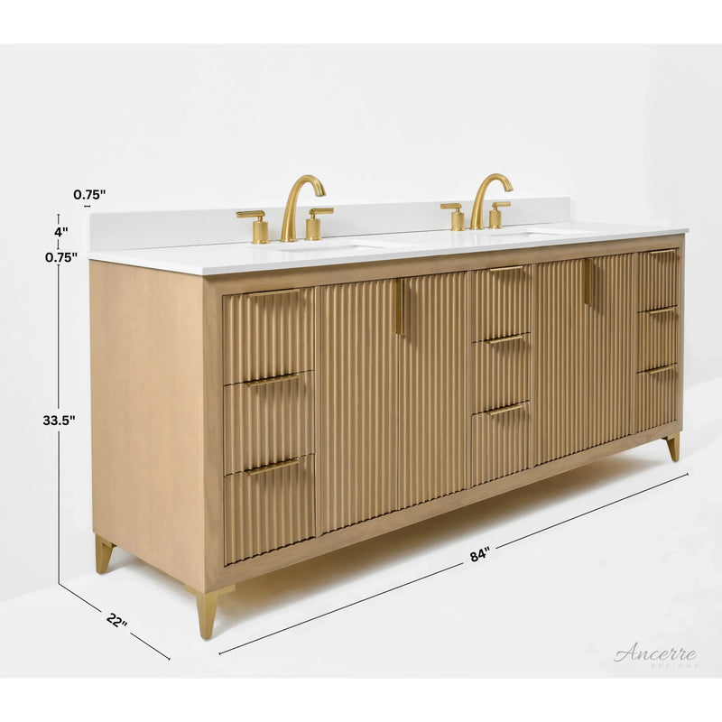 Load image into Gallery viewer, Ancerre 84” Turlington Bathroom Vanity Oak Double Sinks VTS-Turlington-84-Oak-WQZ
