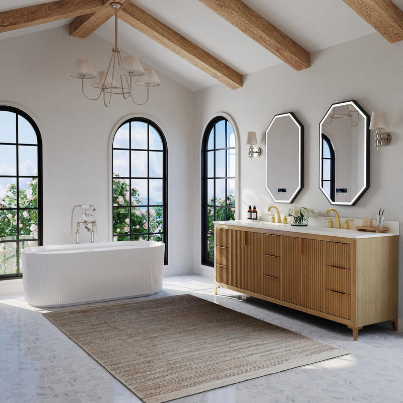Load image into Gallery viewer, Ancerre 84” Turlington Bathroom Vanity Oak Double Sinks VTS-Turlington-84-Oak-WQZ
