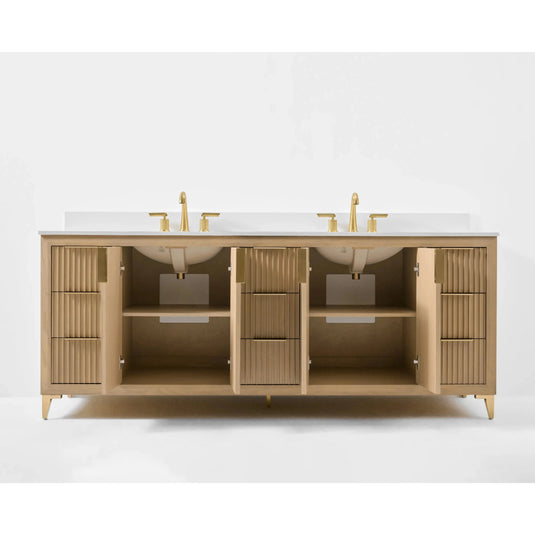 Ancerre 84” Turlington Bathroom Vanity Oak Double Sinks VTS-Turlington-84-Oak-WQZ