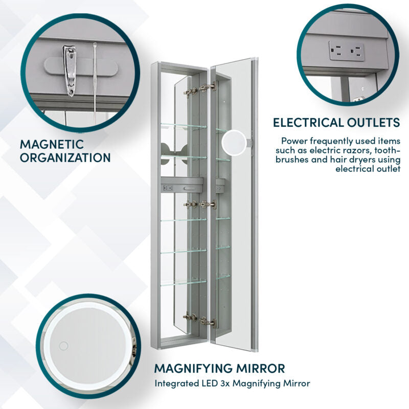 Load image into Gallery viewer, Aquadom Royale 15'' × 70'' Right Hinge Side, Tall Medicine Cabinet
