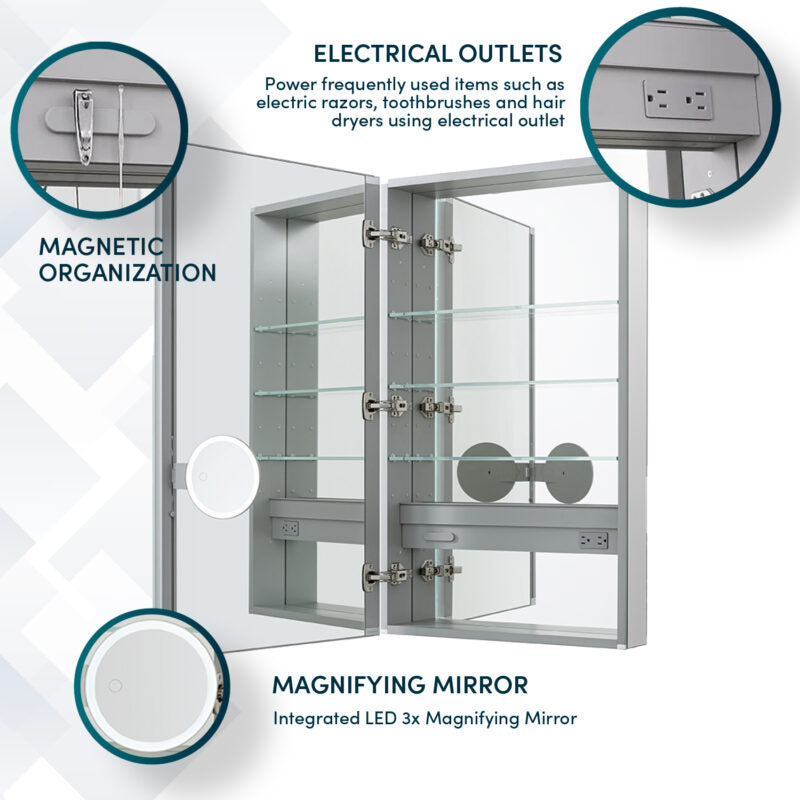 Load image into Gallery viewer, Aquadom Royale 24'' × 36'' Left Hinge Medicine Cabinet
