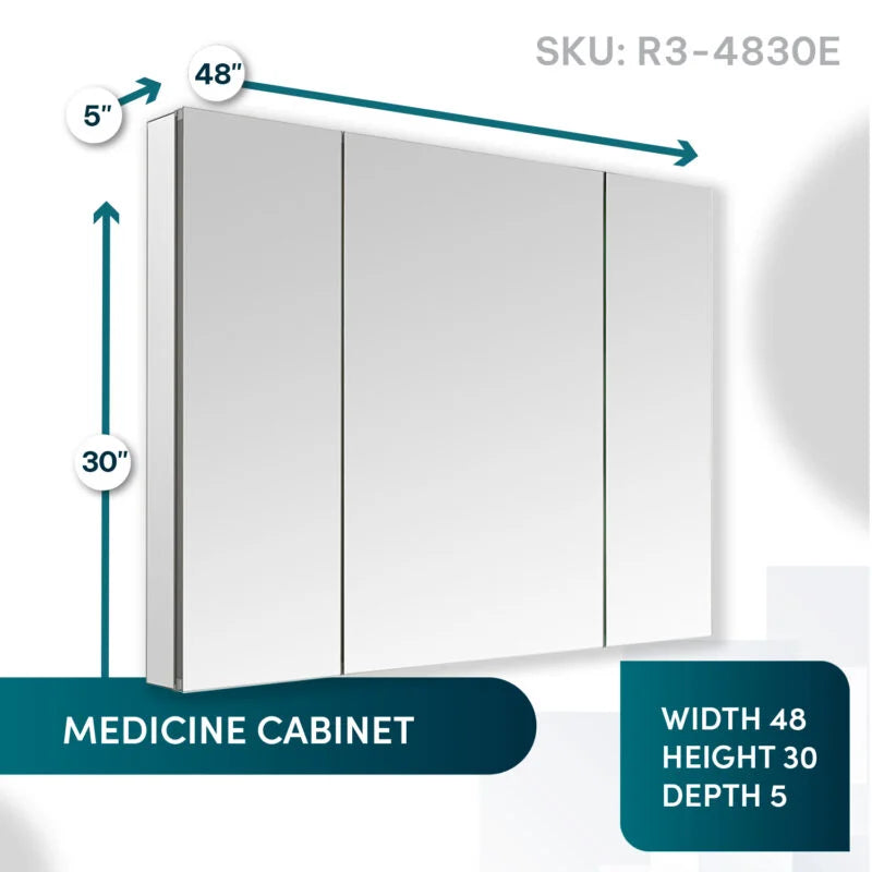 Load image into Gallery viewer, Aquadom  Royale 48" × 30" Triple Door Medicine Cabinet
