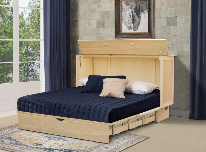 Load image into Gallery viewer, Arason Creden-ZzZ Bridger Queen Size Murphy Cabinet Bed White Oak 523-15
