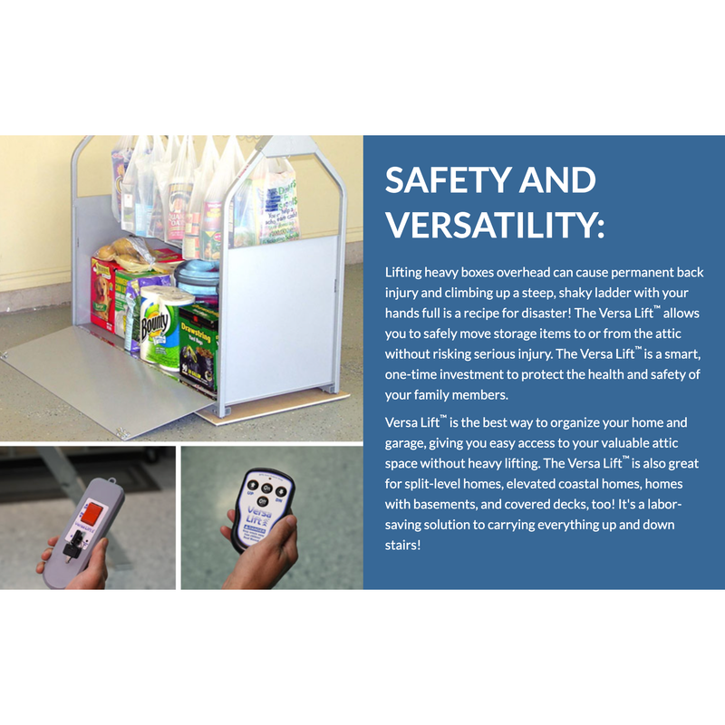Load image into Gallery viewer, Attic Storage Electric Lift 250lbs - Model 32C by VersaLift
