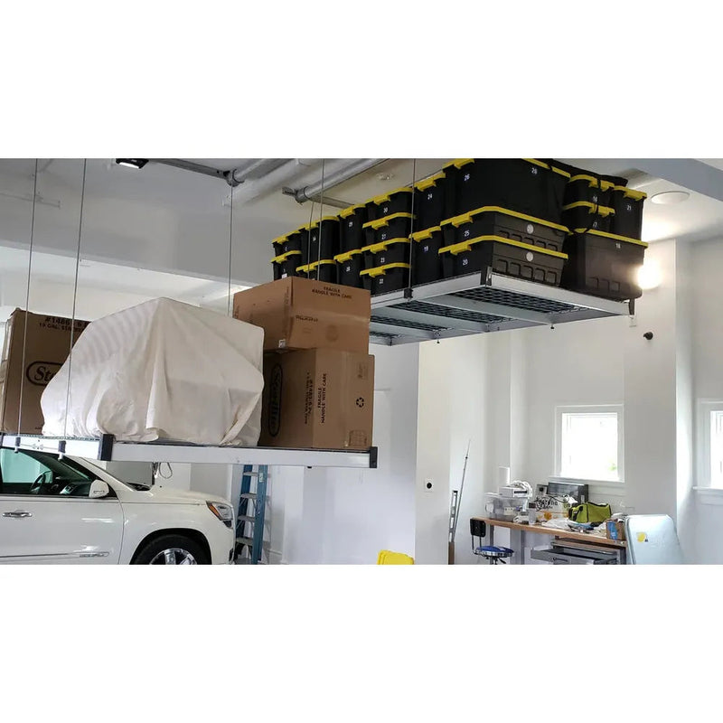 Load image into Gallery viewer, auxx-lift3-x6-storage-lift-platform-400lbs-silver-finish-with-remote-AUXX-1400S-3X6F-SG
