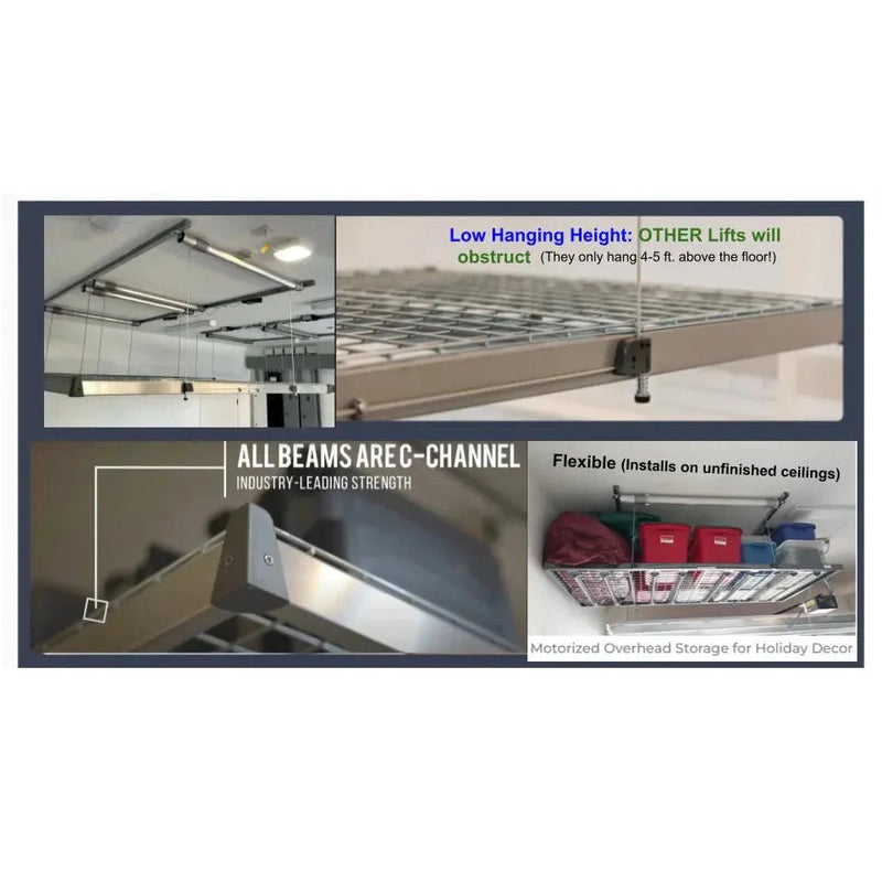 Load image into Gallery viewer, auxx-lift3-x6-storage-lift-platform-400lbs-silver-finish-with-remote-AUXX-1400S-3X6F-SG
