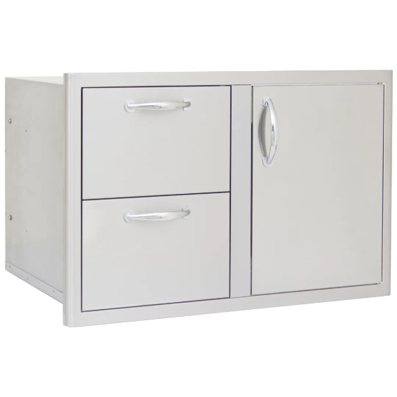 Load image into Gallery viewer, blaze-grill-32-access-door-and-double-drawer-combo-with-soft close-hinges-and-lights-BLZ-DDC-R-LTSC
