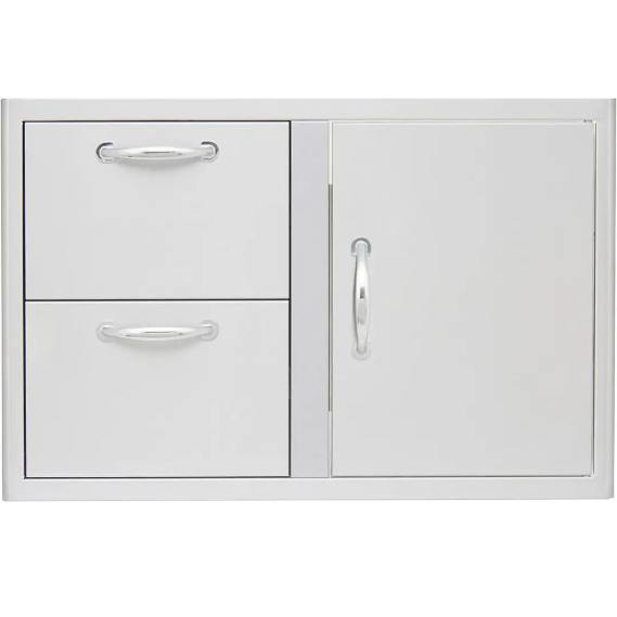 Load image into Gallery viewer, blaze-grill-32-access-door-and-double-drawer-combo-with-soft close-hinges-and-lights-BLZ-DDC-R-LTSC
