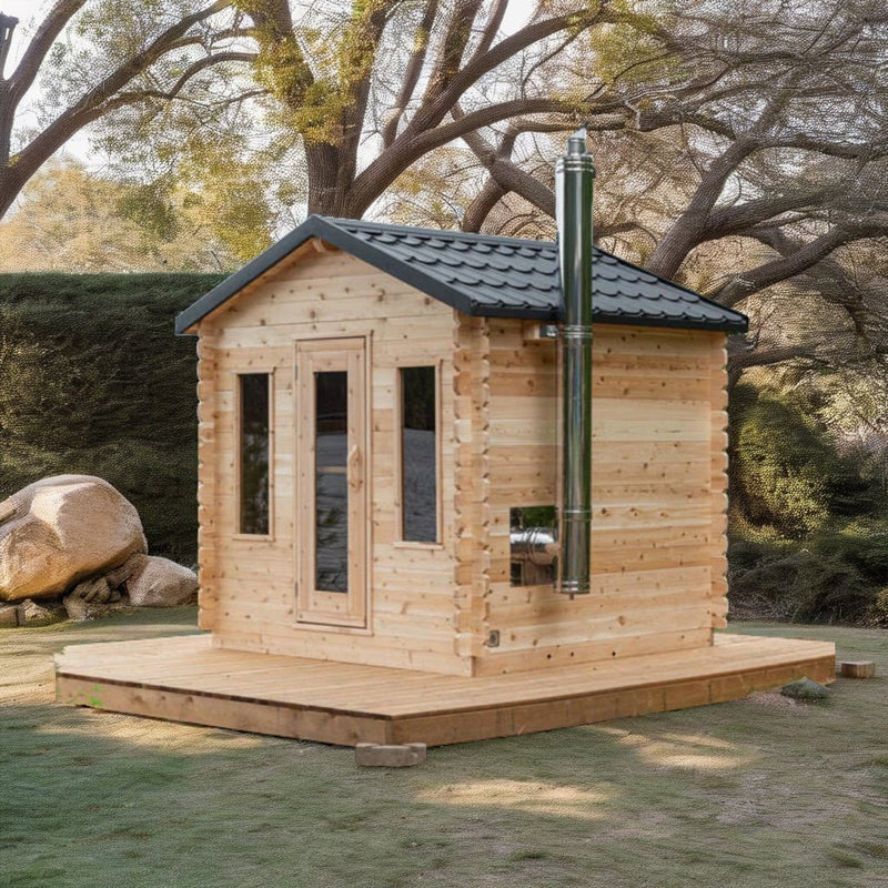 Load image into Gallery viewer, CT Georgian Cabin Sauna – Outdoor 4-Person Sauna with Modern Heating &amp; Luxury Design
