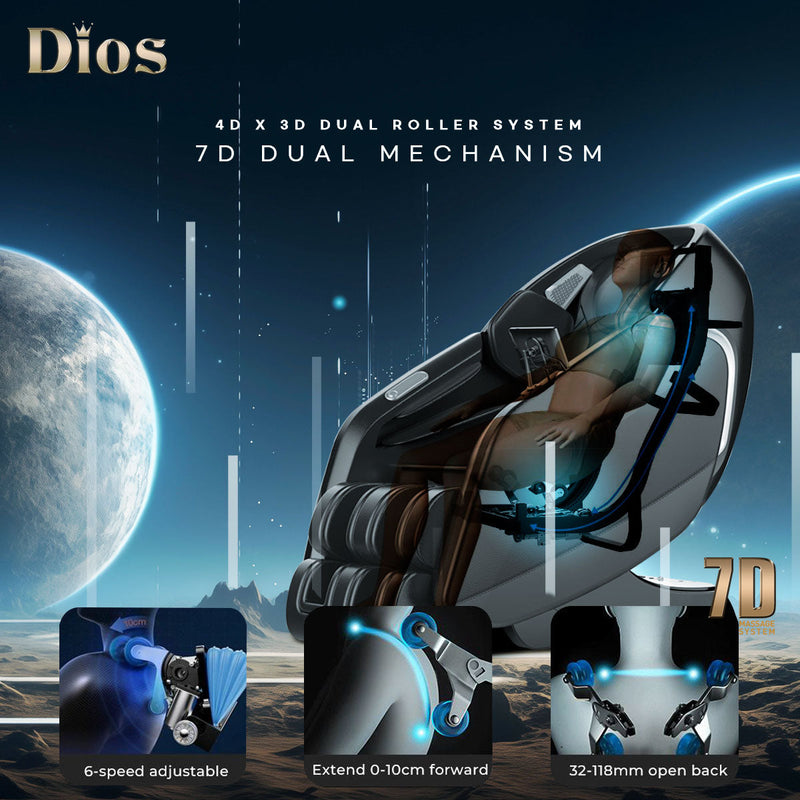 Load image into Gallery viewer, Kahuna Chair Dios-7300 Massage Chair 7D Dual Core Air Roller SL-track with 3D Calf Kneading
