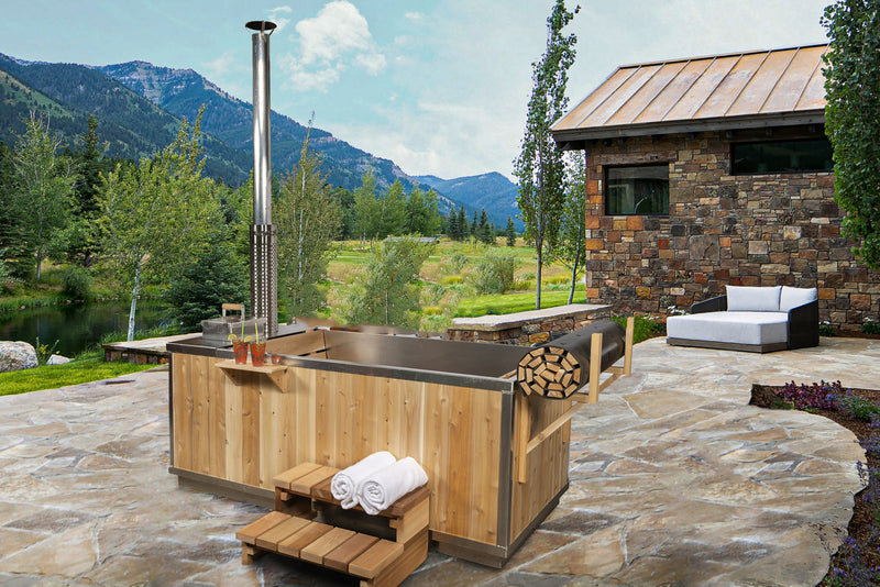 Load image into Gallery viewer, SAUNA EVOLUTION® Outdoor Red Cedar Wooden Hot Tub
