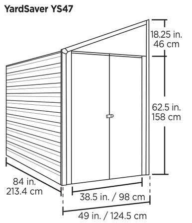 Arrow Yardsaver Steel Storage Shed Pent Roof Eggshell, 4 x 7 ft