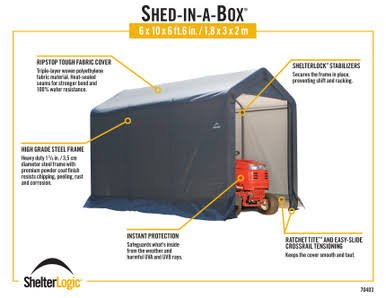 Load image into Gallery viewer, ShelterLogic Shed-in-a-Box 6 x 10 x 6 ft. 6 in. Peak Gray
