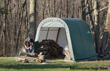 ShelterCoat 10 x 8 ft. Wind and Snow Rated Garage Round Green STD