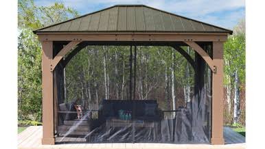 Load image into Gallery viewer, Yardistry Mosquito Mesh Kit for Meridian Gazebo (12 ft. x 14 ft.)
