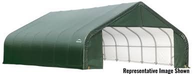 ShelterCoat Garage 28 x 28 x 20 ft. Peak Standard Green