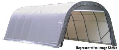 Load image into Gallery viewer, ShelterCoat 13 x 28 ft. Wind and Snow Rated Garage Round Gray STD
