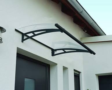 Canopia by Palram Aquila 1500 5 ft. x 3 ft. Door Awning Kit - Grey Structure & Clear Panels