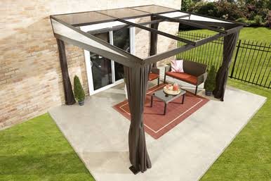 Load image into Gallery viewer, Sojag Budapest Wall-Mounted Gazebo 10 x 12 ft
