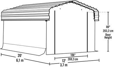Load image into Gallery viewer, Arrow Enclosure Kit for Arrow Carport, 12 ft. x 20 ft. Gray
