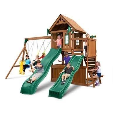 Load image into Gallery viewer, Swing-N-Slide Knightsbridge Deluxe Wood Complete Play Set
