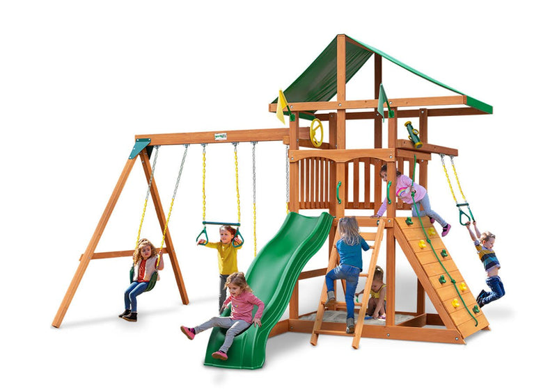 Load image into Gallery viewer, Gorilla Playsets Outing w/ Trapeze Bar Swing Set
