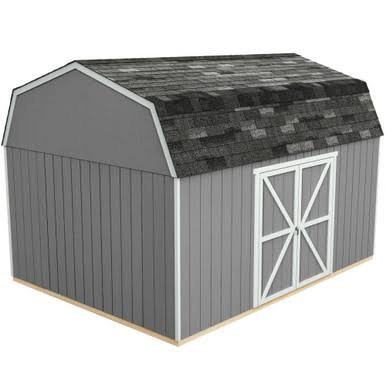 Load image into Gallery viewer, Handy Home DIY Hudson 12 ft. x 16 ft. Wooden Storage Shed with Flooring Included
